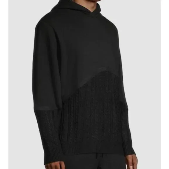 $280 Twenty Montreal Men's Black Felt Connect Hoodie Sweater Size L